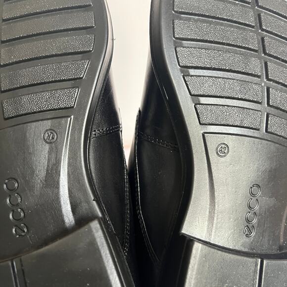 Ecco Vitrus III Cap Toe Oxford Black Leather Shoes Men Size 42 EU